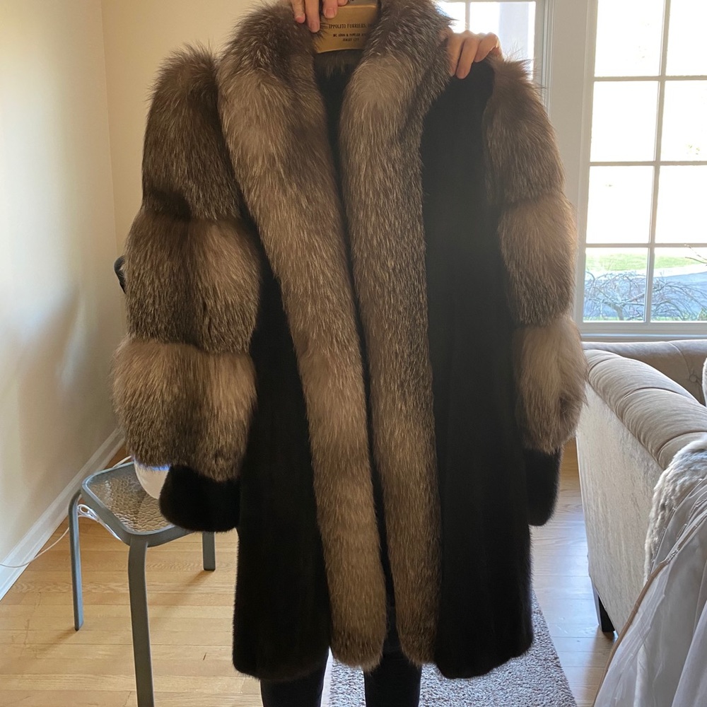 100% authentic fox fur coat